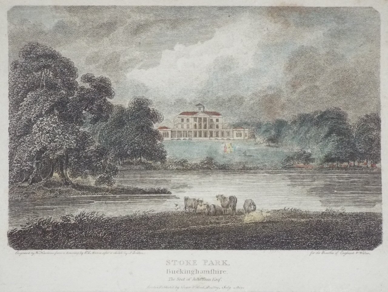 Print - Stoke Park, Buckinghamshire, The Seat of John Penn Esqr. - Hawkins